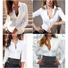 Zeagoo Women’s Wrinkle Free Button Down Shirts Long Sleeve Dress Shirts Collared Business Casual Blouses Tops XS-3XL(A-white)