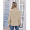Zeagoo Women’s Wrinkle Free Button Down Shirts Long Sleeve Dress Shirts Collared Business Casual Blouses Tops XS-3XL(Khaki)