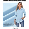 Zeagoo Women’s Wrinkle Free Button Down Shirts Long Sleeve Dress Shirts Collared Business Casual Blouses Tops XS-3XL(Light Blue)