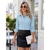 Zeagoo Women’s Wrinkle Free Button Down Shirts Long Sleeve Dress Shirts Collared Business Casual Blouses Tops XS-3XL(Light Blue)
