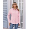 Zeagoo Women’s Wrinkle Free Button Down Shirts Long Sleeve Dress Shirts Collared Business Casual Blouses Tops XS-3XL(Pink)