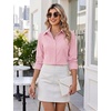 Zeagoo Women’s Wrinkle Free Button Down Shirts Long Sleeve Dress Shirts Collared Business Casual Blouses Tops XS-3XL(Pink)