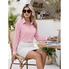 Zeagoo Women’s Wrinkle Free Button Down Shirts Long Sleeve Dress Shirts Collared Business Casual Blouses Tops XS-3XL(Pink)
