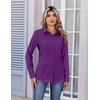 Zeagoo Women’s Wrinkle Free Button Down Shirts Long Sleeve Dress Shirts Collared Business Casual Blouses Tops XS-3XL(Purple)