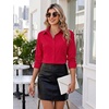 Zeagoo Women’s Wrinkle Free Button Down Shirts Long Sleeve Dress Shirts Collared Business Casual Blouses Tops XS-3XL(Red)