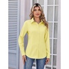 Zeagoo Women’s Wrinkle Free Button Down Shirts Long Sleeve Dress Shirts Collared Business Casual Blouses Tops XS-3XL(Yellow)