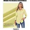 Zeagoo Women’s Wrinkle Free Button Down Shirts Long Sleeve Dress Shirts Collared Business Casual Blouses Tops XS-3XL(Yellow)