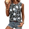 Zeagoo Women’s Tank Tops 2026 Loose Fit High Neck Summer Top Dressy Casual Sleeveless Shirts with Pocket(1-floral Black)