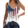 Zeagoo Womens V Neck Camisole Tank Top Strap Sleeveless T Shirt Casual Loose Vest Blouse – S-XXL(Gq45-flag)
