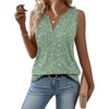 Zeagoo Womens V Neck Tank Tops 2026 Summer Tops Casual Sleeveless Shirts Loose Fit Dressy Business Work Clothes(Xh534-green Flowers)