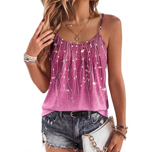 Zeagoo Sleeveless Summer Top Cute Flowy Peplum Camisole Spring Spaghetti Strap Shirts for Women Trendy