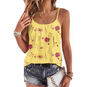 Zeagoo Womens Camisole Tank Tops Summer Adjustable Spaghetti Strap Loose Flowy Sleeveless Shirts Beach Vacation Clothes(Bf351)