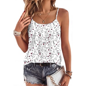 Zeagoo Womens Camisole Tank Tops Summer Adjustable Spaghetti Strap Loose Flowy Sleeveless Shirts Beach Vacation Clothes(Sf224)