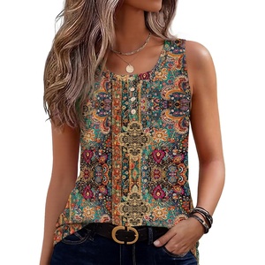 Zeagoo Womens Tank Tops Summer Sleeveless Tops Crew Neck Button Henley Shirts Loose Dress Casual 2026 Clothes