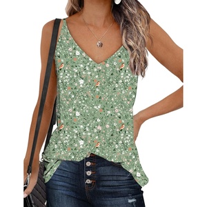 Zeagoo Womens V Neck Camisole Tank Top Strap Sleeveless T Shirt Casual Loose Vest Blouse – S-XXL(Xh534)