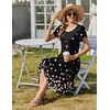 Zeagoo Womens Casual Dress for Summer Short Sleeve Loose Flowy Beach Dress with Pockets Hankerchief Flare Midi Sundress 2026(Black Sf236)