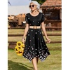 Zeagoo Womens Casual Dress for Summer Short Sleeve Loose Flowy Beach Dress with Pockets Hankerchief Flare Midi Sundress 2026(Black Sf236)