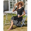 Zeagoo Womens Casual Dress for Summer Short Sleeve Loose Flowy Beach Dress with Pockets Hankerchief Flare Midi Sundress 2026(Black Sp122)