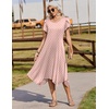Zeagoo Womens Casual Dress for Summer Short Sleeve Loose Flowy Beach Dress with Pockets Hankerchief Flare Midi Sundress 2026(Pink Dot)