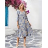 Zeagoo Women’s Dresses 3/4 Sleeve Summer Casual V-Neck A Line Flowy Eyelet Midi Dress for Women Beach Vacation Sundress(Paisley)