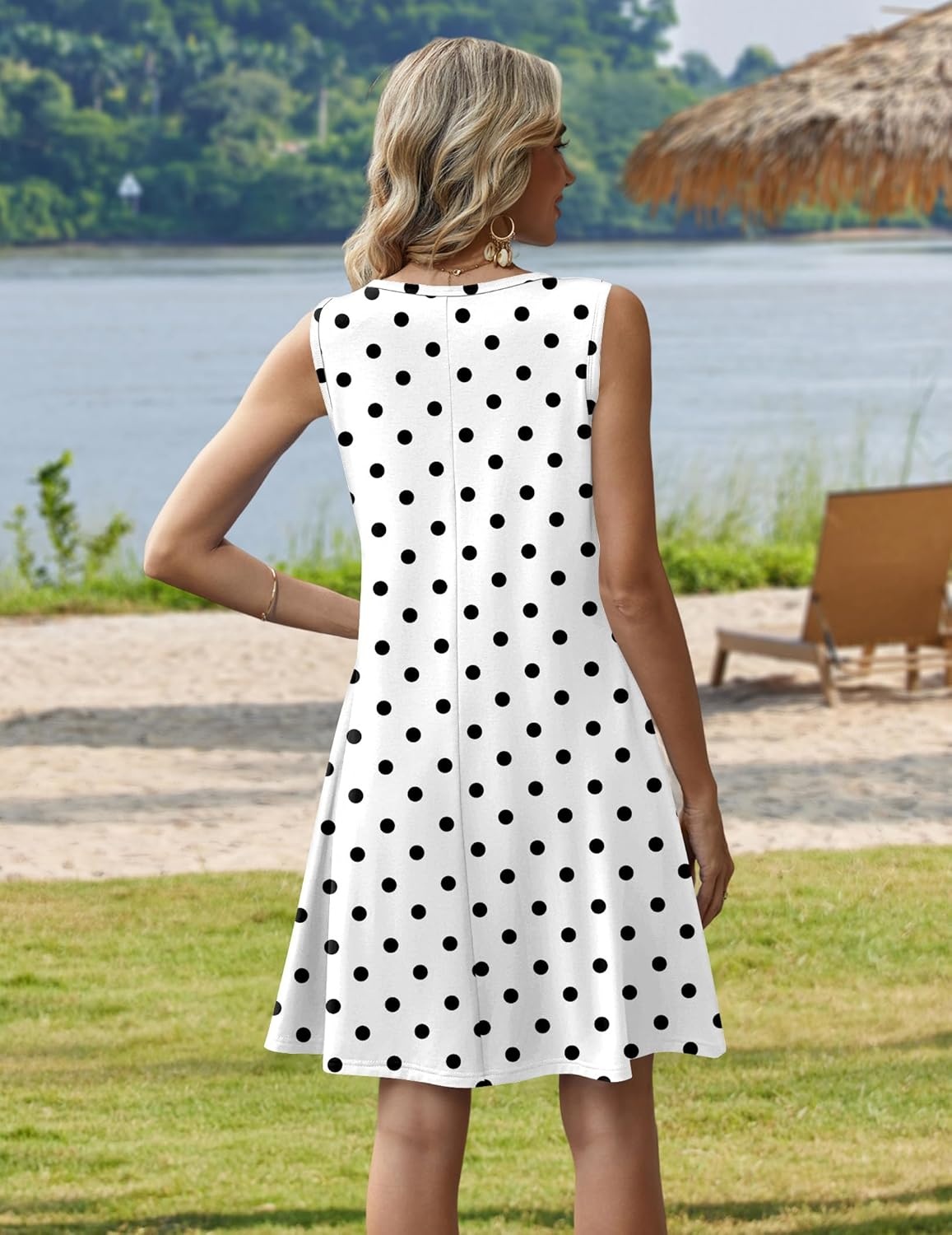 image:imageZeagoo Summer Dresses for Women 2026 Sleeveless Casual Floral Tshirt Sundress with Pockets Loose Tank Beach DressJh592