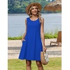 Zeagoo Summer Dresses for Women 2026 Sleeveless Casual Floral Tshirt Sundress with Pockets Loose Tank Beach Dress(Sky Blue)