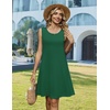 Zeagoo Summer Dresses for Women 2026 Sleeveless Casual Floral Tshirt Sundress with Pockets Loose Tank Beach Dress(Solid Green)