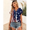 Zeagoo Women Tops Summer Short Sleeve T Shirts V Neck Dressy Casual Work Blouses Fashion Boho Clothes S-3XL(Gq41)
