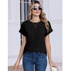 Zeagoo Womens Tops Short Sleeve Cute Summer Blouses Crew Neck Dressy Casual T Shirts Work Clothes S-2XL(Black)
