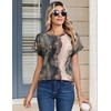 Zeagoo Womens Tops Short Sleeve Cute Summer Blouses Crew Neck Dressy Casual T Shirts Work Clothes S-2XL(Cx278-multicolored)