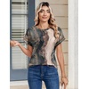 Zeagoo Womens Tops Short Sleeve Cute Summer Blouses Crew Neck Dressy Casual T Shirts Work Clothes S-2XL(Cx278-multicolored)