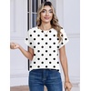 Zeagoo Womens Tops Short Sleeve Cute Summer Blouses Crew Neck Dressy Casual T Shirts Work Clothes S-2XL(Jh592- Polka Dots)