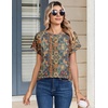 Zeagoo Womens Tops Short Sleeve Cute Summer Blouses Crew Neck Dressy Casual T Shirts Work Clothes S-2XL(Mz721-multicolored)