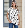 Zeagoo Womens Tops Short Sleeve Cute Summer Blouses Crew Neck Dressy Casual T Shirts Work Clothes S-2XL(Sf291-white)