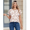 Zeagoo Womens Tops Short Sleeve Cute Summer Blouses Crew Neck Dressy Casual T Shirts Work Clothes S-2XL(Sf295-beige)