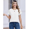 Zeagoo Womens Tops Short Sleeve Cute Summer Blouses Crew Neck Dressy Casual T Shirts Work Clothes S-2XL(White)