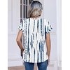 Zeagoo Womens Tops Short Sleeve Cute Summer Blouses Crew Neck Dressy Casual T Shirts Work Clothes S-2XL(Zr229- White Blue)