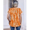 Zeagoo Womens Tops Short Sleeve Cute Summer Blouses Crew Neck Dressy Casual T Shirts Work Clothes S-2XL(Zr466- Orange)