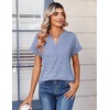 Zeagoo Womens Tops Short Sleeve Summer V Neck Shirts Work Blouses Business Outfits Fashion Clothing(Striped 273)