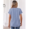 Zeagoo Womens Tops Short Sleeve Summer V Neck Shirts Work Blouses Business Outfits Fashion Clothing(Striped 273)