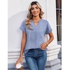 Zeagoo Womens Tops Short Sleeve Summer V Neck Shirts Work Blouses Business Outfits Fashion Clothing(Striped 273)