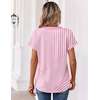 Zeagoo Womens Tops Short Sleeve Summer V Neck Shirts Work Blouses Business Outfits Fashion Clothing(Striped 300)
