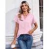 Zeagoo Womens Tops Short Sleeve Summer V Neck Shirts Work Blouses Business Outfits Fashion Clothing(Striped 300)
