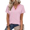Zeagoo Womens Tops Short Sleeve Summer V Neck Shirts Work Blouses Business Outfits Fashion Clothing(Striped 300)