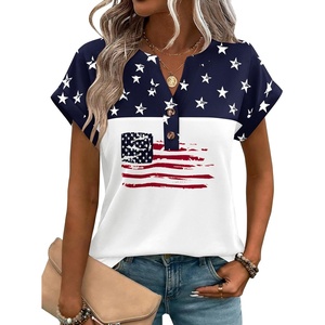 Zeagoo Women Tops Summer Short Sleeve T Shirts V Neck Dressy Casual Work Blouses Fashion Boho Clothes S-3XL(Gq39)