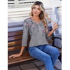 Zeagoo 3/4 Length Sleeve Womens Tops Casual V Neck Pleated Top Boho Floral Blouses Work Shirts(Floral 36)