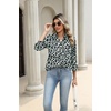 Zeagoo Button Down Shirts for Women 3/4 Length Sleeve Work Tops V Neck Shirts Dressy Casual Business Blouses with Pocket(An438)