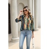 Zeagoo Button Down Shirts for Women 3/4 Length Sleeve Work Tops V Neck Shirts Dressy Casual Business Blouses with Pocket(Cx289)