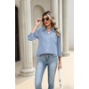 Zeagoo Button Down Shirts for Women 3/4 Length Sleeve Work Tops V Neck Shirts Dressy Casual Business Blouses with Pocket(Tz273)