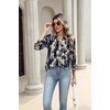 Zeagoo Button Down Shirts for Women 3/4 Length Sleeve Work Tops V Neck Shirts Dressy Casual Business Blouses with Pocket(Zr220)